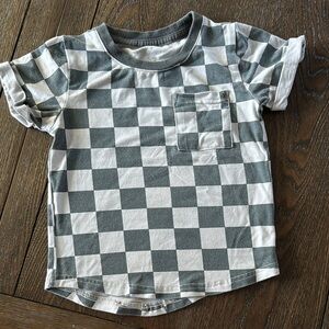 Little Bipsy checkered Gray and White Short Sleeve Tee